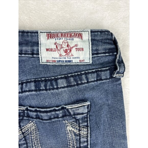 True Religion Womens Jeans Size 30 X 30 Super Skinny Blue Denim Blue - Picture 10 of 11